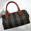 Fendi Pecan PVC/Leather 2way Handbag Shoulder Bag Khaki