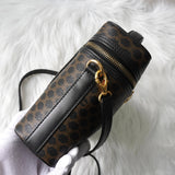 セリーヌ マカダム PVC / レザー 2way バニティバッグ ハンドバッグ ショルダーバッグ ミニバッグ ブラウン / ブラック - NEWSED