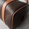 Celine Vintage Macadam PVC/Leather 2way Mini Boston Bag Handbag Shoulder Bag Brown