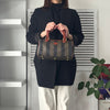 Fendi Pecan PVC/Leather 2way Handbag Shoulder Bag Khaki