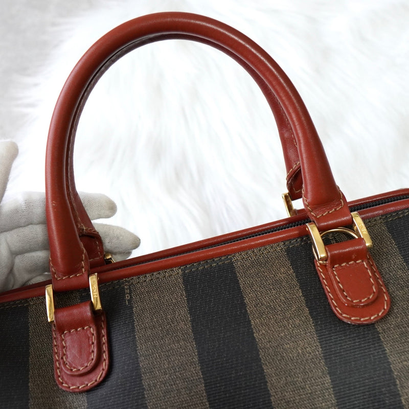 フェンディ ペカン PVC / レザー 2way ハンドバッグ ショルダーバッグ カーキ - NEWSED