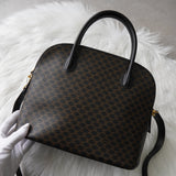 セリーヌ ボリード型 マカダム PVC 2way ハンドバッグ ショルダーバッグ 自立型 ブラック - NEWSED