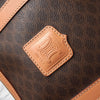 Celine Vintage Macadam PVC/Leather 2way Mini Boston Bag Handbag Shoulder Bag Brown