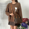 Celine Vintage Macadam PVC/Leather 2way Shoulder Bag Handbag Freestanding Brown