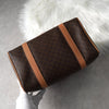 Celine Vintage Macadam PVC/Leather 2way Mini Boston Bag Handbag Shoulder Bag Brown
