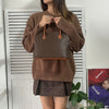 Celine Vintage Macadam PVC/Leather 2way Shoulder Bag Handbag Freestanding Brown