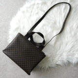 セリーヌ マカダム PVC 2way ハンドバッグ ショルダーバッグ ブラック - NEWSED