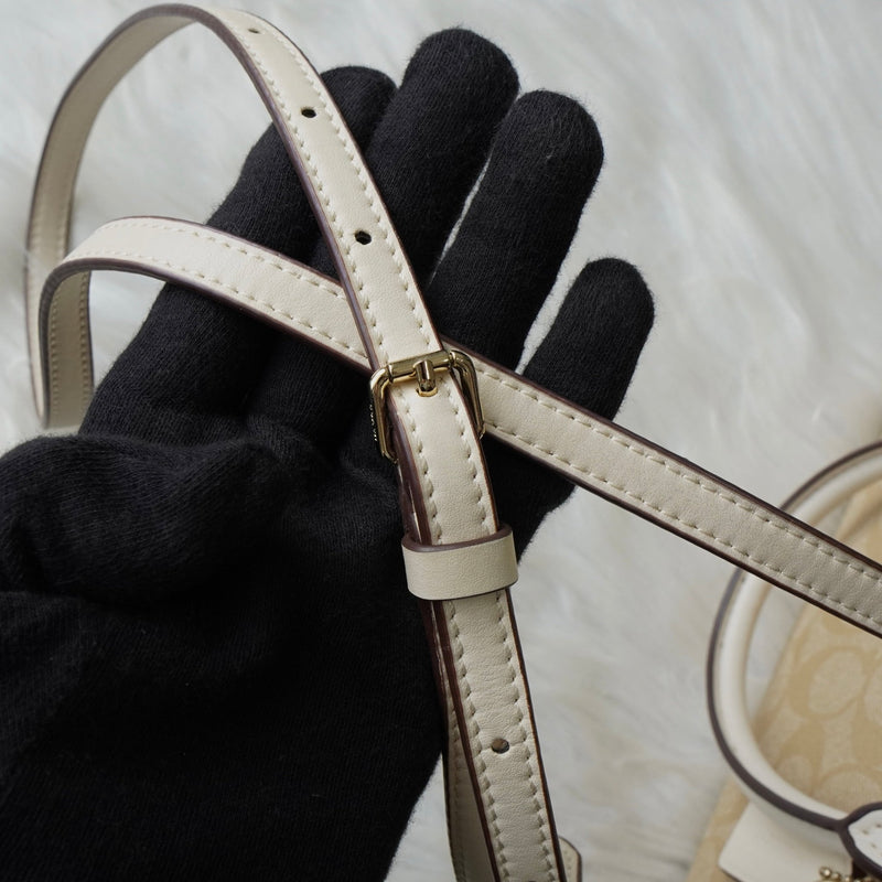 コーチ シグネチャー PVC 2way ハンドバッグ ショルダーバッグ ベージュ F32203 - NEWSED