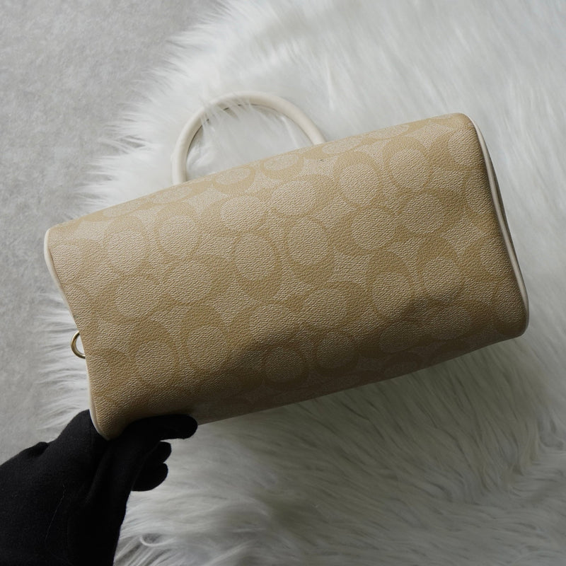 コーチ シグネチャー PVC 2way ハンドバッグ ショルダーバッグ ベージュ F32203 - NEWSED