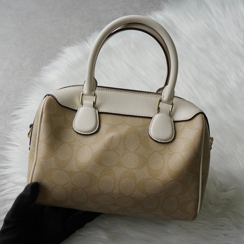 コーチ シグネチャー PVC 2way ハンドバッグ ショルダーバッグ ベージュ F32203 - NEWSED