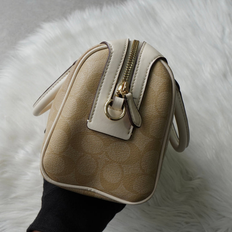 コーチ シグネチャー PVC 2way ハンドバッグ ショルダーバッグ ベージュ F32203 - NEWSED