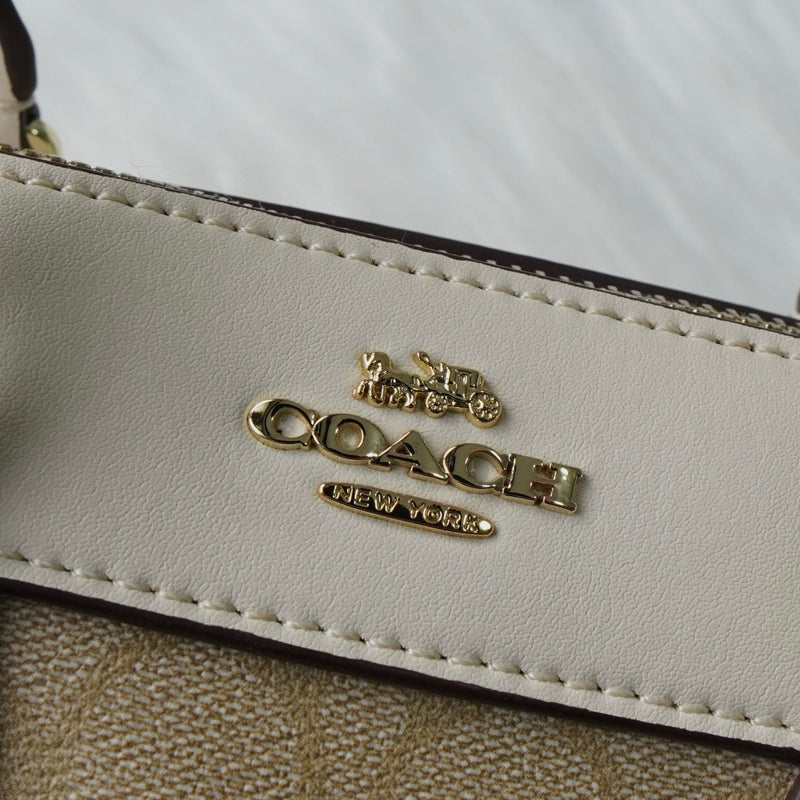 コーチ シグネチャー PVC 2way ハンドバッグ ショルダーバッグ ベージュ F32203 - NEWSED