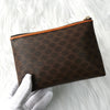 Celine Macadam PVC/皮革手拿包 棕色