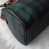 ポロ ラルフローレン チェック柄 PVC ミニボストンバッグ ハンドバッグ グリーン - NEWSED