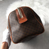 Celine Vintage Macadam PVC/Leather Mini Boston Bag Handbag Brown