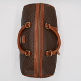 ヴィンテージ セリーヌ マカダム ボストンバッグ PVC / レザー ブラウン 南京錠・鍵付き - NEWSED