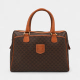 セリーヌ ヴィンテージ マカダム PVC/レザー ミニボストンバッグ ブラウン - NEWSED