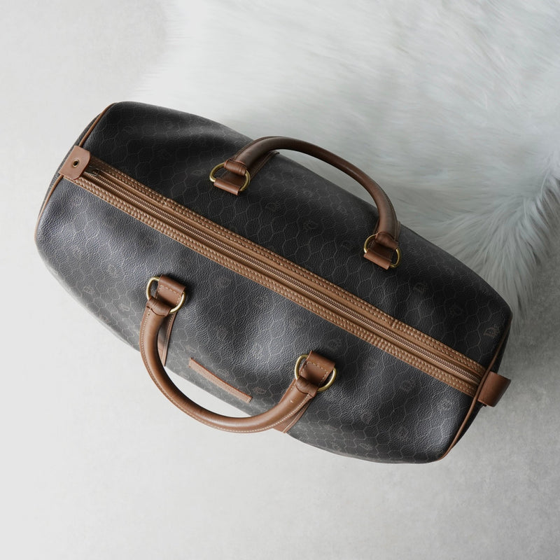 クリスチャン ディオール ヴィンテージ ハニカム柄 PVC ボストンバッグ ハンドバッグ ブラウン系 - NEWSED