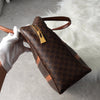 Celine Vintage Macadam PVC/Leather Handbag Freestanding Brown
