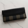 Fendi Pecan PVC Leather Long Wallet Bi-fold Wallet Brown/Black