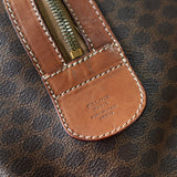 ヴィンテージ セリーヌ マカダム ボストンバッグ PVC / レザー ブラウン 南京錠・鍵付き - NEWSED