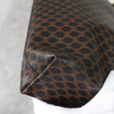 セリーヌ マカダム PVC レザー トートバッグ ハンドバッグ ブラウン ブラック - NEWSED