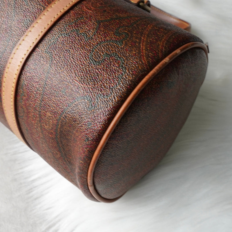 エトロ ペイズリー PVC ミニドラムバッグ ハンドバッグ ボルドー - NEWSED