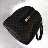 セリーヌ マカダム PVC レザー ミニボストンバッグ ハンドバッグ ブラウン ブラック - NEWSED