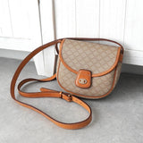 セリーヌ ヴィンテージ マカダム PVC / レザー ミニ ショルダーバッグ ベージュ / キャメル - NEWSED