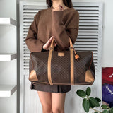 セリーヌ ヴィンテージ マカダム PVC/レザー ボストンバッグ ブラウン - NEWSED