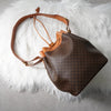 Celine Macadam PVC/皮革 Gancini 抽绳单肩包 棕色