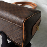 セリーヌ マカダム PVC レザー ミニボストンバッグ ハンドバッグ ブラウン - NEWSED