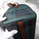 ポロ ラルフローレン チェック柄 ミニボストンバッグ PVC ダークグリーン - NEWSED