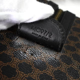 セリーヌ マカダム PVC レザー ミニボストンバッグ ハンドバッグ ブラウン ブラック - NEWSED