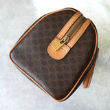 セリーヌ マカダム PVC / レザー ミニボストンバッグ ハンドバッグ ブラウン - NEWSED