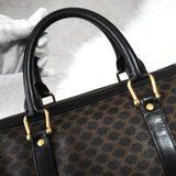 セリーヌ マカダム PVC レザー ミニボストンバッグ ハンドバッグ ブラウン ブラック - NEWSED