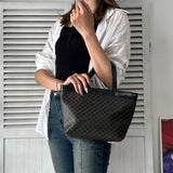 セリーヌ ヴィンテージ マカダム PVC/レザー ハンドバッグ ブラック - NEWSED