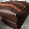 Celine Vintage Macadam PVC/Leather Handbag Freestanding Brown