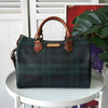 Polo Ralph Lauren Check PVC/Leather Mini Boston Bag in Green/Brown