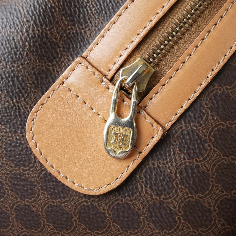 セリーヌ ヴィンテージ マカダム PVC ミニボストンバッグ ハンドバッグ ブラウン - NEWSED