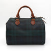 ポロ ラルフローレン チェック柄 ミニボストンバッグ PVC / レザー ダークグリーン