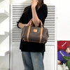 Celine Vintage Macadam PVC/Leather Mini Boston Bag Handbag Brown