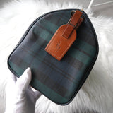ポロ ラルフローレン チェック柄 ミニボストンバッグ PVC ダークグリーン - NEWSED
