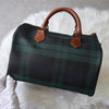 Polo Ralph Lauren Check PVC/Leather Mini Boston Bag in Green/Brown