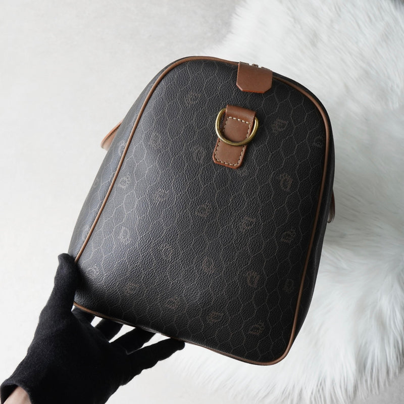 クリスチャン ディオール ヴィンテージ ハニカム柄 PVC ボストンバッグ ハンドバッグ ブラウン系 - NEWSED