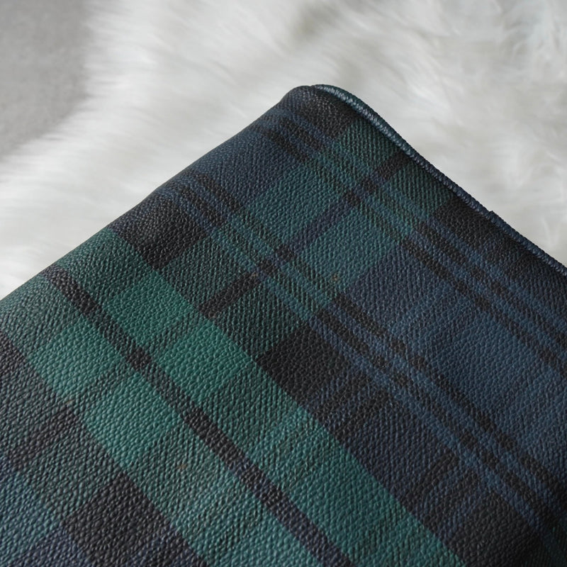 ポロ ラルフローレン チェック柄 PVC ミニボストンバッグ ハンドバッグ グリーン - NEWSED