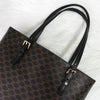 セリーヌ マカダム PVC レザー トートバッグ ハンドバッグ ブラウン ブラック