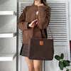 Celine Vintage Macadam PVC/Leather One Shoulder Bag Brown Deadstock
