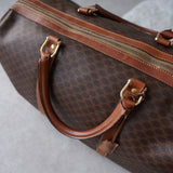 ヴィンテージ セリーヌ マカダム ボストンバッグ PVC / レザー ブラウン 南京錠・鍵付き - NEWSED