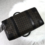 セリーヌ マカダム PVC レザー ミニボストンバッグ ハンドバッグ ブラウン ブラック - NEWSED